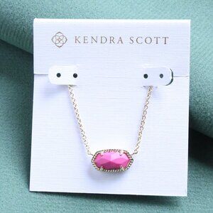 Kendra Scott Elisa Pendant Necklace Gold Pink Magnesite Chic Style Gift